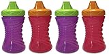 Gerber Graduates 10 Ounce Fun Grips Hard Spout Sippy Cup, 4 Count, Pink/Purple