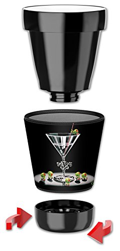 Mugzie 12-Ounce "Low Ball" Tumbler Drink Cup with Removable Insulated Wetsuit Cover - Michael Godard: Bottoms Up