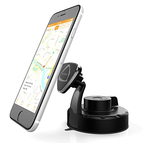 Dashboard and Windshield Magnetic Phone Holder, Roybens Universal Car Mount Cradle for Apple iPhone 5 5S 6 6S Plus 6+ 5C, Android Smartphones, Samsung Galaxy S6 Edge Note, LG, HTC, GPS, iPod (Black)