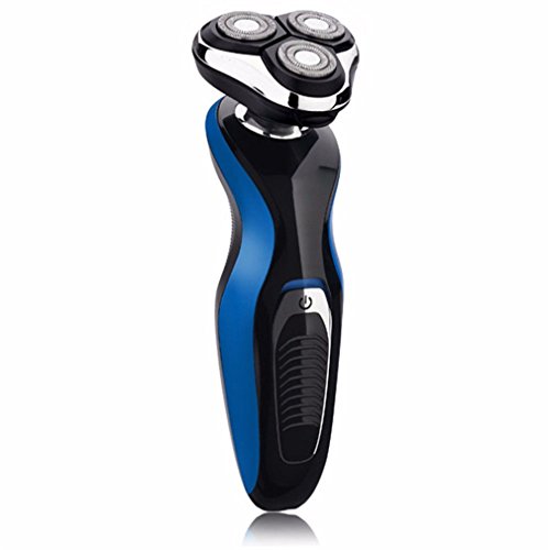 Rechargeable Electric Shaver 4D Triple Floating Blade Heads Shaving Razors Trimmer Barber Machine Blue - Thumbnail 3