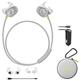 Bose SoundSport Wireless In-Ear Headphones - Citron & Car Charger - Bundle