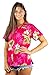 V.H.O. Funky Hawaiian Blouse Shirt, Small Flower, Pink, XL