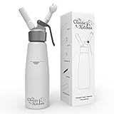 The Classic Kitchen Whipped Cream Dispenser - Heavy Duty Aluminum Canister - for Baking and Beverages - Comes with 3 Decorative Tips - Gift for Mom, Dad, Cooking Enthusiast - 500ml