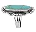 Gem Avenue 925 Sterling Silver Reconstituted Turquoise Gemstone Ornate Ring
