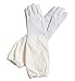 Children Goatskin Leather Beekeeper's Glove with Long Canvas Sleeve & Elastic Cuff (Medium)