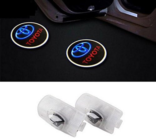 TF 2pcs Universal Wireless Car Projection LED Projector Door Shadow Light Welcome Light Laser Emblem Logo Lamps Kit, No Drilling Required (Toyota)