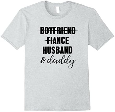 Mens From Boyfriend to Daddy Pregnancy Reveal Shirt XL Heather Grey