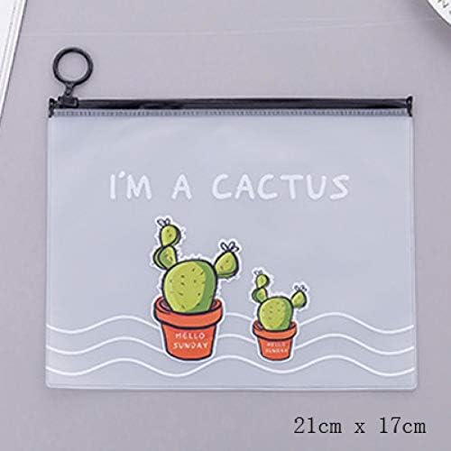 KKXXOP Cactus PVC File Bag Pencil Case File Folder Documents Filling Bag Office School Suppllies Stationery Bag