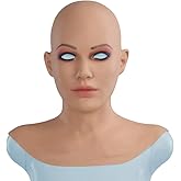 LCUPPON Realistic Silicone Female Face Mask for Crossdressing Cosplay Silicone Face Mask Women