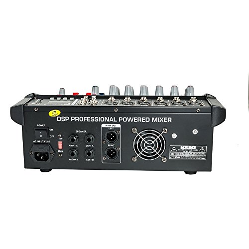 iMeshbean 2000 Watt 6 Channel Professional Powered Mixer Power Mixing