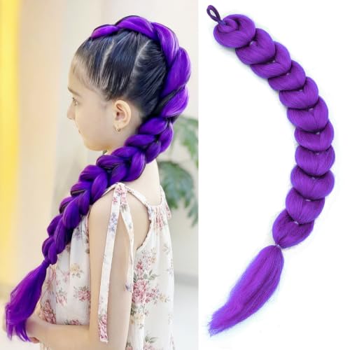 Purple Braiding Hair Ponytail Extensions For Cosplay Halloween 26inch at Amazon