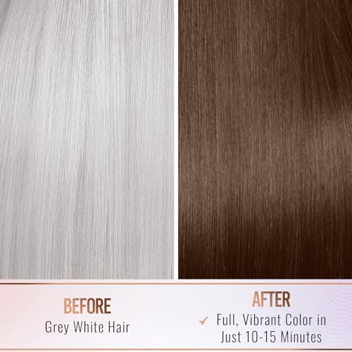 Herbishh Hair Color Shampoo For Gray Hair–Natural Hair Dye Shampoo With Argan Hair Mask–Travel Size-Colors Hair In Minutes–Long Lasting Colour–10Pack+1Pack–Ammonia-Free (Chestnut Brown)