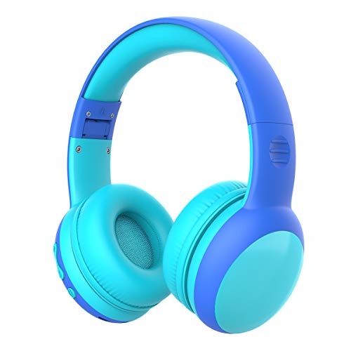 gorsun Bluetooth Kids Headphones with 85dB Limited Volume, Children’s Wireless Bluetooth Headphones, Foldable Bluetooth Stereo Over-Ear Kids headsets – Blue