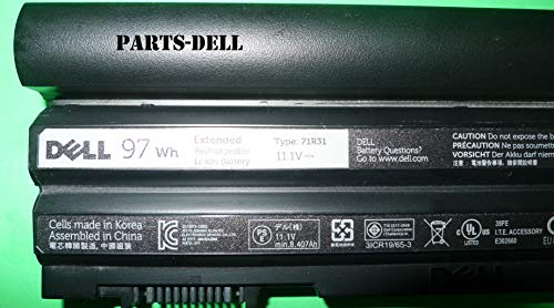 9-Cell 97Whr Battery for Latitude E5420, E5430, E5520, E5530, E6420, E6420 XFR, E6430, E6430 ATG, E6520, E6530 Part Number: 312-1325 Type: 71R31