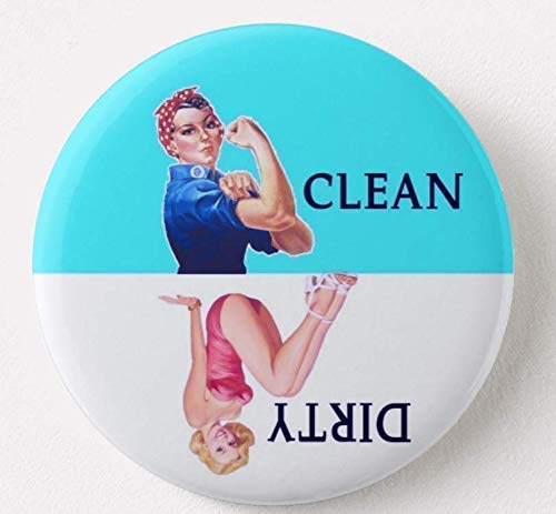 Clean/Dirty Dishwasher Magnet Retro Woman/Pin Up Girl Kitchen Appliance Magnet 2.25"
