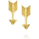 Tooliks - Gold Arrow Stud Earrings - Designer Handmade Everyday Tiny Earrings