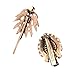 2 Retro Boho Bohemian Tribal Gem Stone Studded Gold Hair Clip Bobby Pin Accessories Set