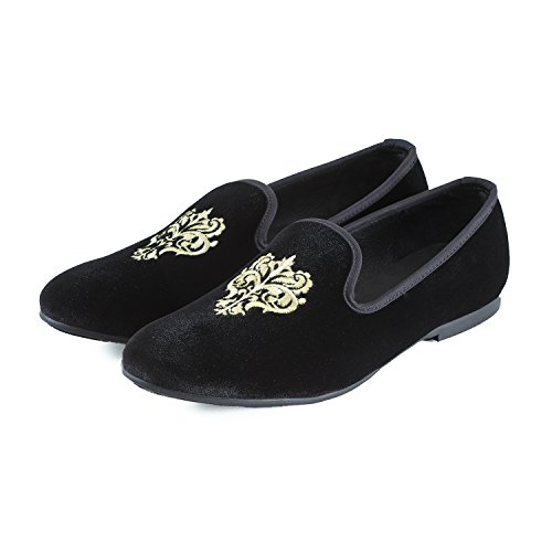 Men's Vintage Velvet Embroidery Noble Loafer Men Shoes Slipon Loafer