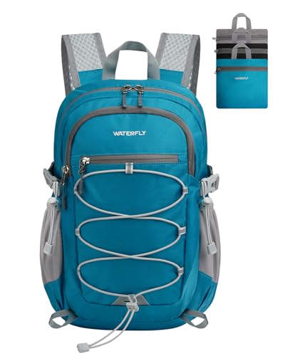 Waterfly Small Foldable Hiking Backpack: 15L Lightweight Rucksack Bag for Men Women Walking Packable Back Pack Water Resistant Daypack for Outdoor Camping Day Pack