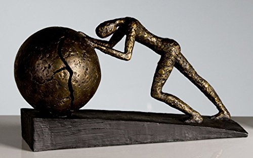 Casablanca - Sculpture Heavy Ball - Poly - Bronze Finish - Black Base - Height 21.5 cm - Length 37 cm