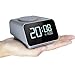 Alarm Clock Charger,Digital Alarm Clock for Bedroom,with Dual USB Charging Port for Cell Phone and Snooze/Dimmable/Battery Backup Function (Gray)