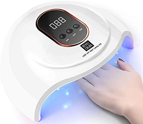 LED Nail Dryer UV Light 54W High Power 2020 Newest Version LED Curing Light Auto Sensor 18 LED Fast Curing Gel Nail Light UV and LED Double Light for Gel Nail (White)