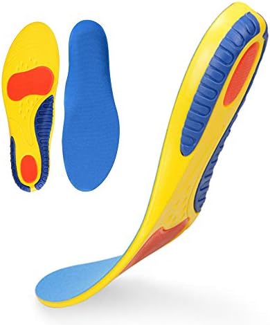 Insoles for Plantar Fasciitis - Foot Arch Support Orthotics Insoles for Men & Women, Shoe Inserts for Relief Flat Feet, Orthopedic Functional Foam Insoles (Yellow,Women5-10)