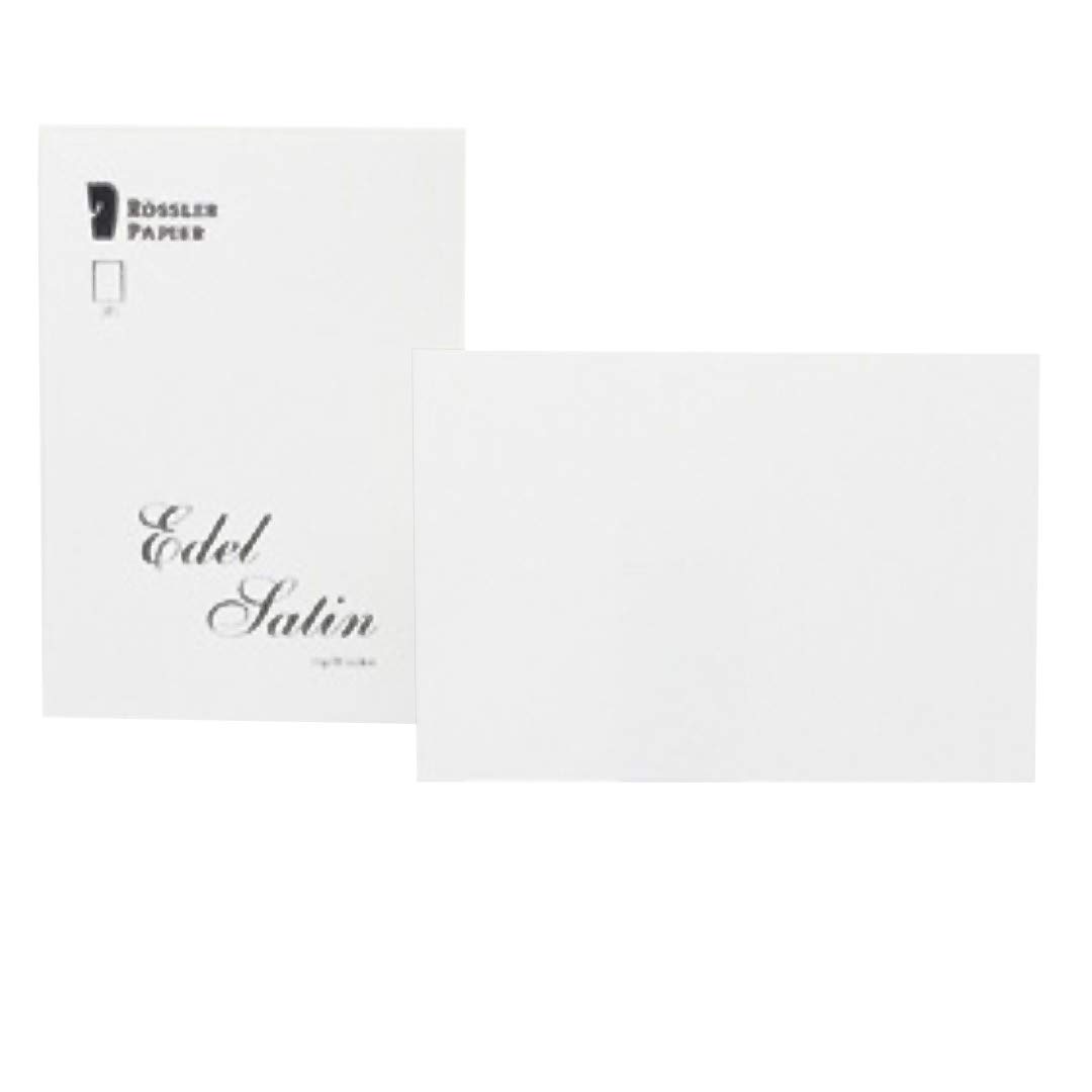 Rössler 2052838001 A6 Edel Satin Flat Smooth Card - White (Pack of 20)