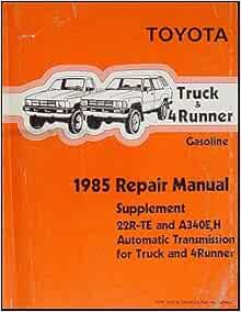 1985 Toyota Pickup Truck Repair Shop Manual Original Diesel: Toyota
