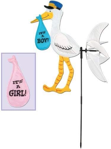 Beistle 50688 Stork Gender Reveal Wind-Wheel All Weather, Fabric, Multicolored