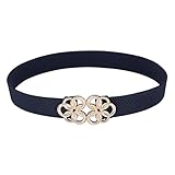 Women's Elastic Cinch Belt Stretch Waist Band Clasp Buckle XL T010410-5