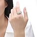 BISAER Love Cubic Zirconia Engagement Wedding Rings Set for Women,Set of 2 White Gold Plated Princess Cut Promise Ring Fashion Jewelry for Women Men Girls