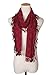 MissShorthair Floral Print Lace Scarfs for Women with Fringes (Red Rose)