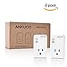 WIFI Smart Plugs 2 Pack Mini Wireless Plug Outlet Socket Work with Amazon Alexa Echo, Remote Control with APP from Ankuoo, Timer, No Hub Required, for Home/Office/Lamp/Light