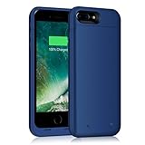 iPhone 7 Plus 8 Plus Battery Case 7000mAh Capacity Extended Battery Power Charger for iPhone 7Plus 8Plus (5.5inch) 4 LED Indication Ultra Slim Portable Charging Cover - Blue