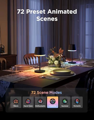 Govee Table Lamp Classic RGBICWW, Smart Cordless Lamp Work with Matter, Alexa and Google Assistant, with 72+ Scene Modes, 500Lm, 2700-6500K, Nightstand Lamp for Living Room, Bedrooom and Office