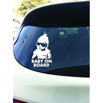 Baby On Board Sticker For Cars, Funny Carlos Babies Style Decal From The Hangover, Black And White Vinyl Decals, Self Adhesive Baby In Car Bumper Stickers - Foto 6