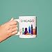 Chicago Iconic City View Ceramic Coffee Mug - 11 oz. - Awesome New Design Colorful Decorative Souvenir Cup for Visiting Friends, Tourists, Men and Women