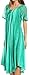 Sakkas 17604 - Myani Two Tone Embroidered Sheer Cap Sleeve Caftan Long Dress | Cover Up - SeaGreen - OS