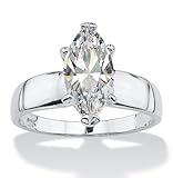Marquise-Cut White Cubic Zirconia .925 Sterling Silver Solitaire Ring