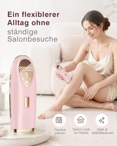 TIIMAGIC IPL Geräte Haarentfernung – 5℃ Eiskühlkontakt Schmerzfreie Haarentfernungsgerät zu Hause und Langanhaltende Ergebnisse, 86% Haarreduktion in 3 Wochen für Körper Gesicht Bikini Achseln Beine