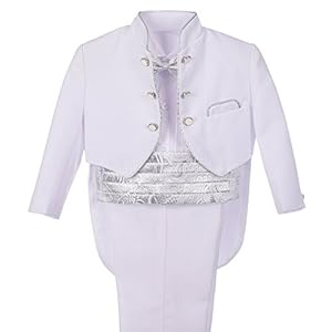 Lito Angels Baby jongens 5-delige set Jacquard Formele Pakken Jongen Tuxedo Pageboy Pak Bruiloft Outfit