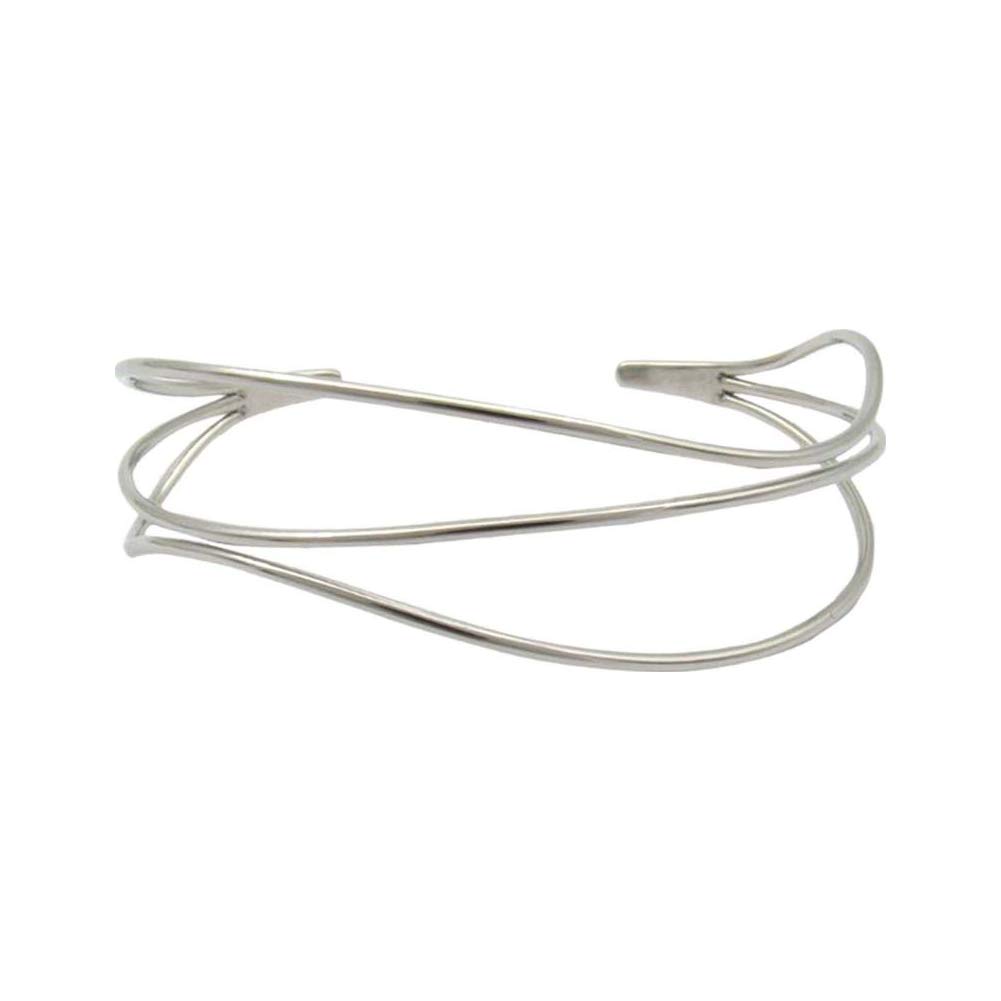 Skagen Women's Stainless Steel and Semi precious with Cuff Bangle bracelet, Grey