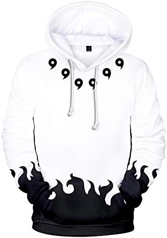Men Naruto 3D Print Pullover Hoodie Sweatshirt with Kangaroo Pocket