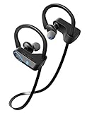 Wireless Sport Waterproof Bluetooth Headphones by OKTOBOT - Stereo IPX7 Sweatproof Gym Earphones - Noise Cancelling Running Headset with Mic - 8 Hours HD Music Earbuds - Voice Prompt - With Free Case.