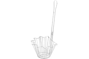 OCS Parts Pro Chef Series 9-Inch Taco Salad Bowl Fry Basket | Nickel Plated Steel Fry Baskets with 18-Inch Handle for 8"-16" Tortillas