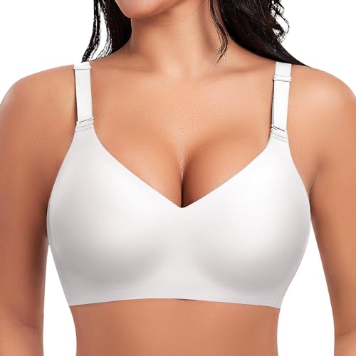 Ganado Padded Wirefree Bra Women Push Up Bras Seamless Bralette Comfort V Neck