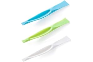 WOLOVER 3 PCS Multipurpose Cleaning Scraper Tool - Non-Scratch Hard Plastic Sticker Scraper Tool for Kitchen Cleaning, Label Remover, Gum Cleaner