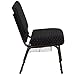 Flash Furniture HERCULES Series 21''W Church Chair in Black Dot Patterned Fabric with Cup Book Rack - Gold Vein Frame