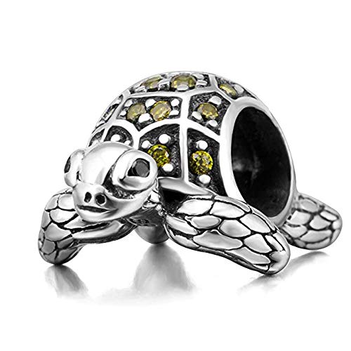 925 Sterling Silver Turtle Charm Bead Fits Pandora Charm Bracelets (B)